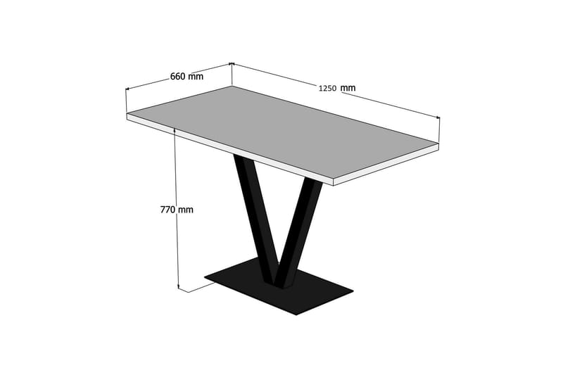 Bordentown Spisebord 125 cm - Valnød finér/Sort - Møbler - Borde - Spisebord og køkkenbord