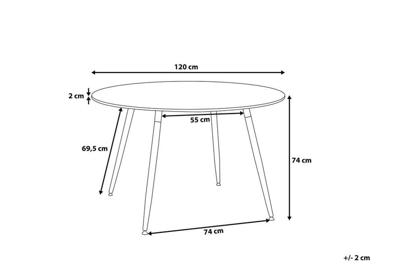 Bovio Spisebord 120 cm - Sort - Spisebord og køkkenbord