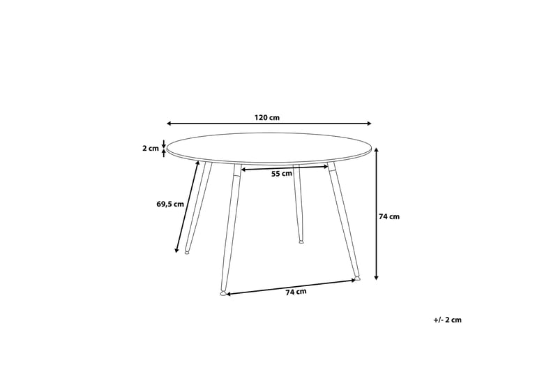 Bovio Spisebord 120 cm - Sort - Spisebord og køkkenbord