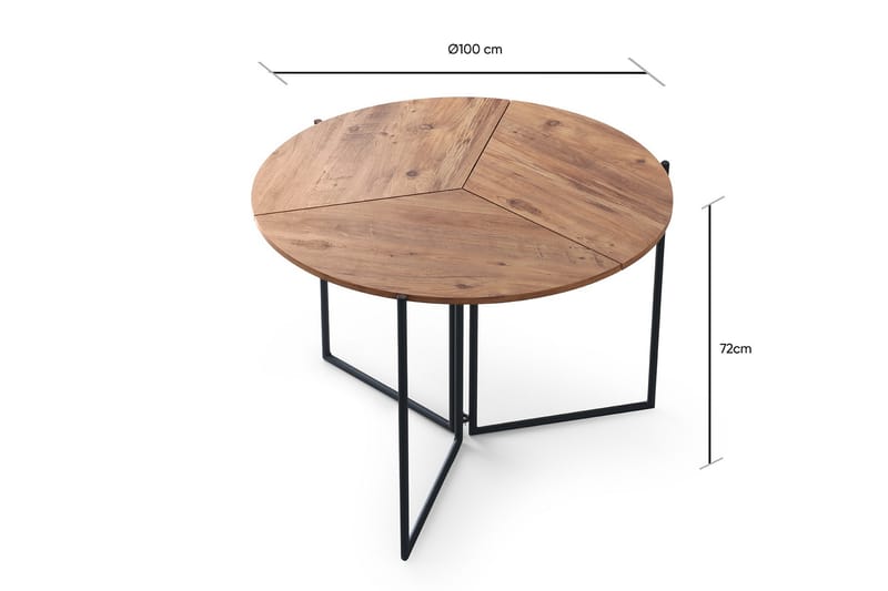 Buluca Spisebord 100 cm - Natur/Sort - Møbler - Borde - Spisebord og køkkenbord