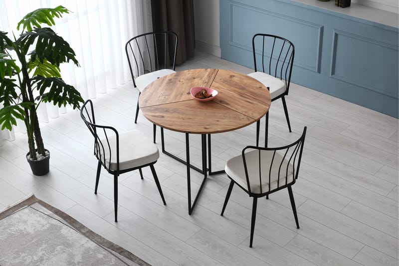 Buluca Spisebord 100 cm - Natur/Sort - Møbler - Borde - Spisebord og køkkenbord
