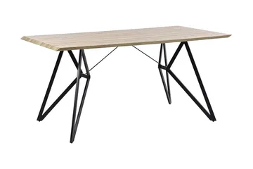 Buscot Spisebord 160 cm - Lyst Træ/Sort - Møbler - Borde - Spisebord og køkkenbord