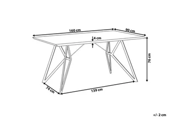 Buscot Spisebord 160 cm - Lyst Træ/Sort - Møbler - Borde - Spisebord og køkkenbord
