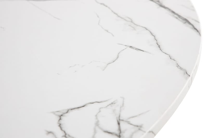 Caitly Spisebord 100 cm Rund - Hvid Marmor/Sort - Spisebord og køkkenbord