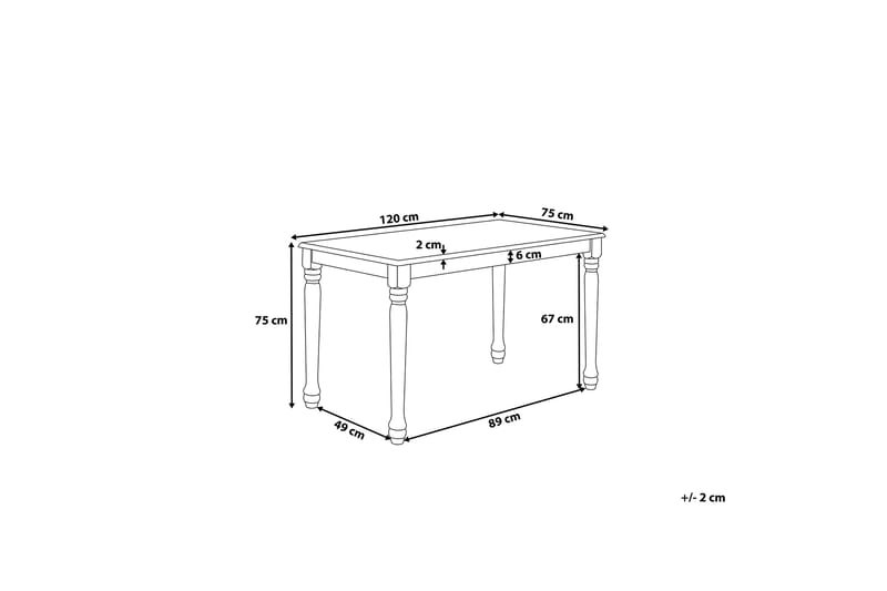 Cary Spisebord 120 cm - Hvid - Spisebord og køkkenbord