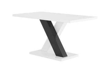 Cesi Rektangulært Spisebord 140 cm i Malet Træ - Hvid / Sort - Møbler - Borde - Spisebord og køkkenbord