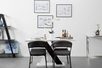 Cesi Rektangulært Spisebord 140 cm i Malet Træ - Hvid / Sort - Møbler - Borde - Spisebord og køkkenbord