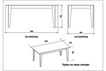 Cofield Spisebord 180 cm - Sort - Møbler - Borde - Spisebord og køkkenbord