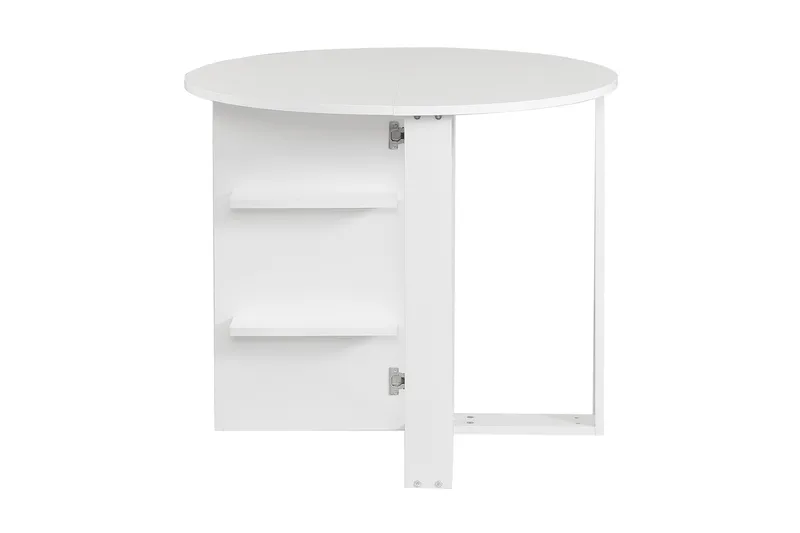 Comfortale spisebord rundt sammenfoldeligt, Hvid