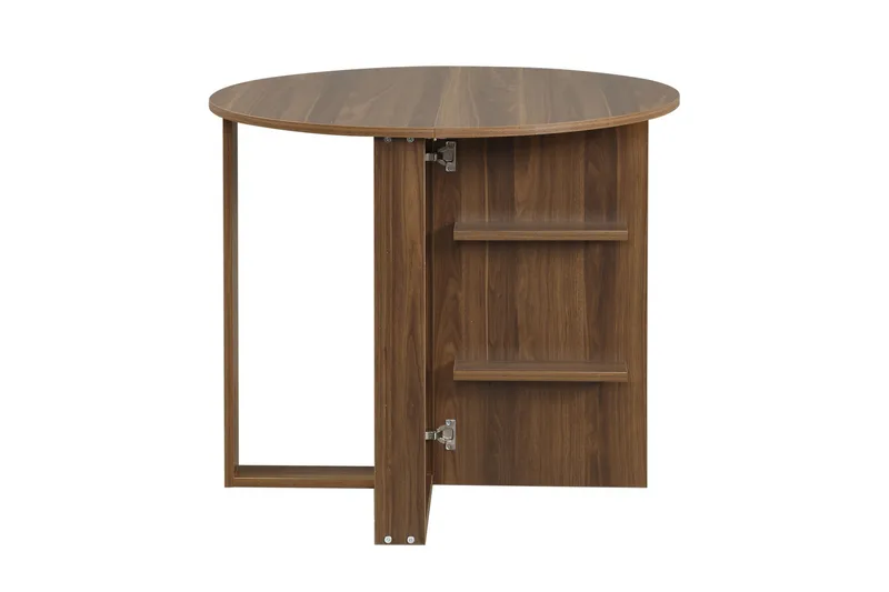 Comfortale spisebord rundt sammenfoldeligt, Valnød