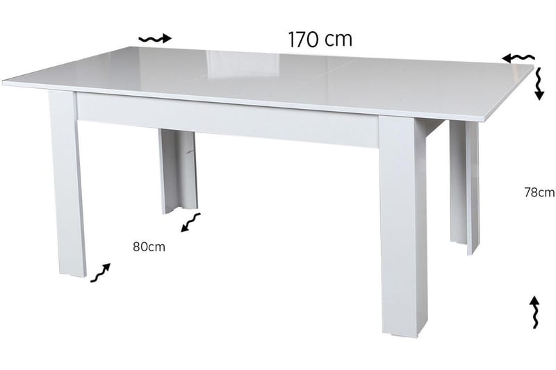 Comfortale Spisebord Udvideligt - Hvid - Spisebord og køkkenbord