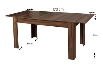 Comfortale Spisebord Udvideligt - Valnød - Møbler - Borde - Spisebord og køkkenbord