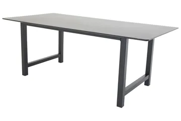 Count Stort Rektangulært Spisebord 220 cm med Mørkt Træ- og Metaludseende - Sort - Møbler - Borde - Spisebord og køkkenbord