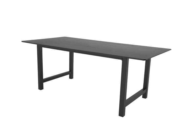 Count Stort Rektangulært Spisebord 220 cm med Mørkt Træ- og Metaludseende - Sort - Møbler - Borde - Spisebord og køkkenbord