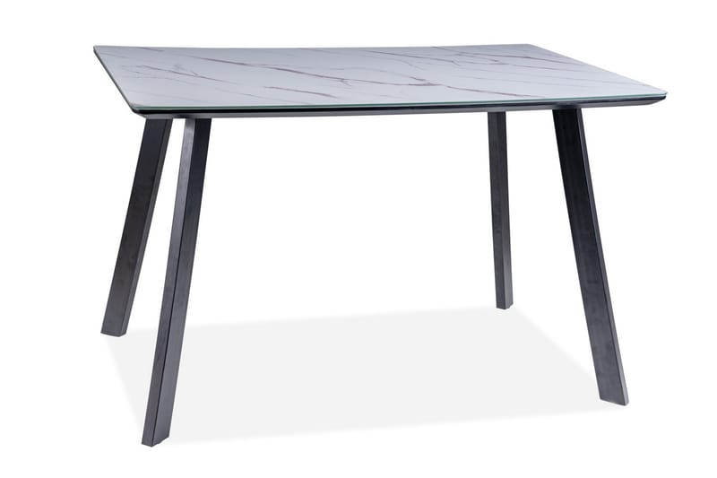 Cowra Spisebord 120 cm - Glas/Hvid/Sort - Spisebord og køkkenbord - Semmenfoldeligt bord