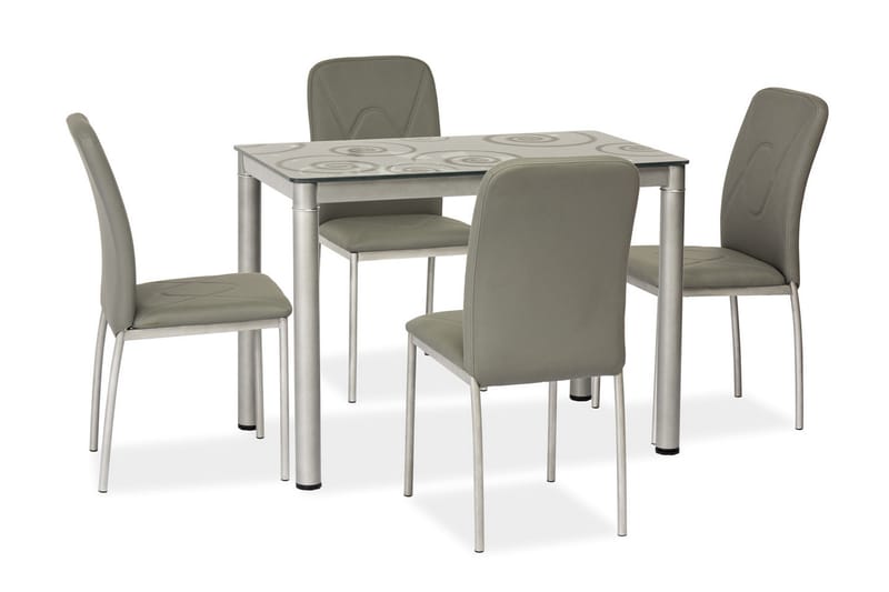 Dameara Spisebord 100 cm - Glas/Grå - Spisebord og køkkenbord