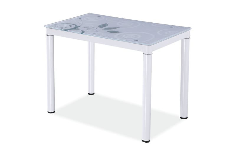 Dameara Spisebord 100 cm - Glas/Hvid - Spisebord og køkkenbord