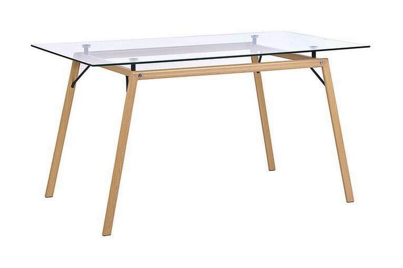 Demba Spisebord 140 cm - Transparent/Lyst Træ - Spisebord og køkkenbord