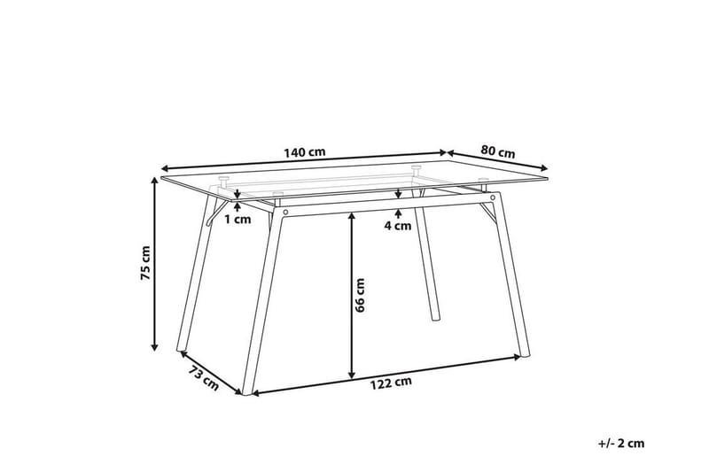 Demba Spisebord 140 cm - Transparent/Lyst Træ - Spisebord og køkkenbord