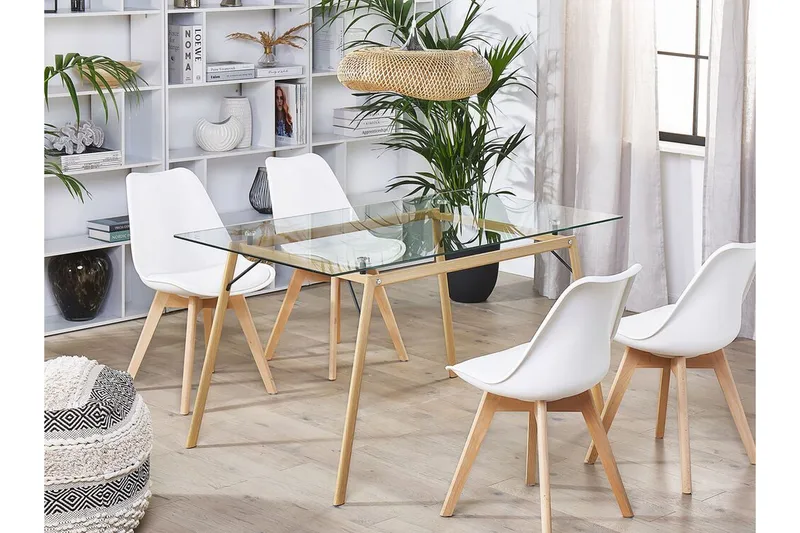Demba Spisebord 140 cm - Transparent/Lyst Træ - Møbler - Borde - Spisebord og køkkenbord