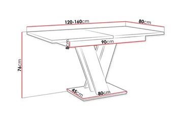 Denogal Matbord 80 cm Black high gloss - Møbler - Borde - Spisebord og køkkenbord