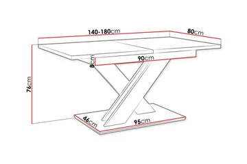 Denogal Matbord 80 cm Black high gloss - Møbler - Borde - Spisebord og køkkenbord