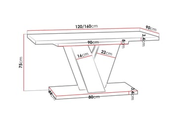 Denogal Matbord 90 cm Black high gloss - Møbler - Borde - Spisebord og køkkenbord
