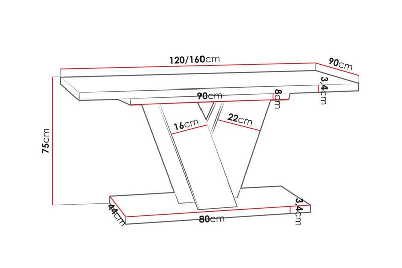 Denogal Matbord 90 cm Grey - Møbler - Borde - Spisebord og køkkenbord