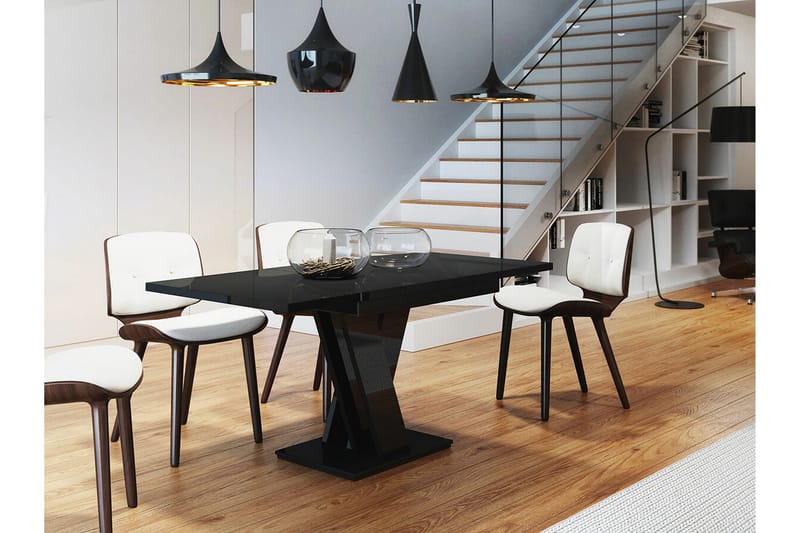 Denogal Spisebord 80 cm - Sort højglans - Møbler - Borde - Spisebord og køkkenbord