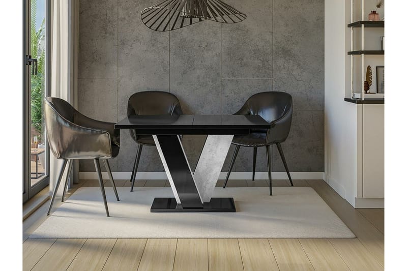 Denogal Spisebord 90 cm - Sort højglans - Møbler - Borde - Spisebord og køkkenbord