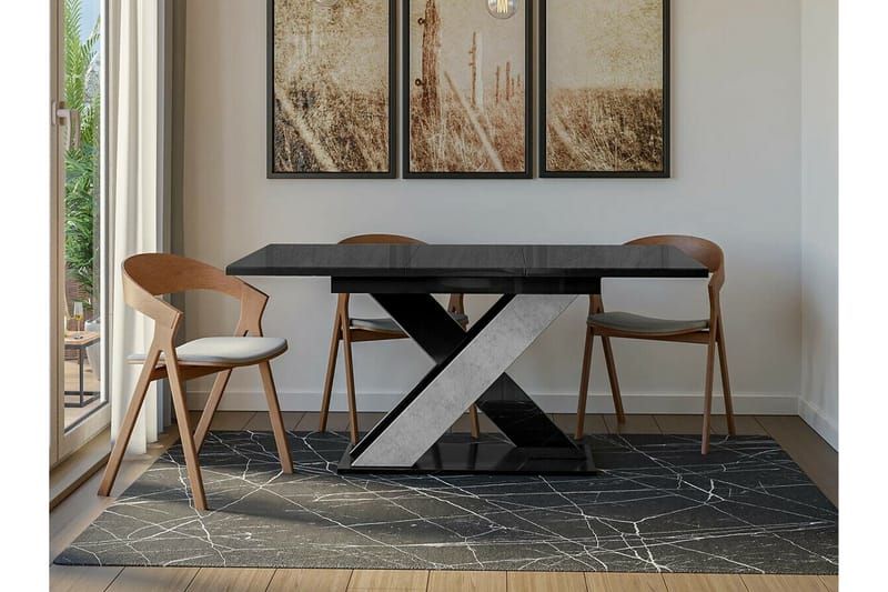 Denogal Spisebord 90 cm - Sort højglans - Møbler - Borde - Spisebord og køkkenbord