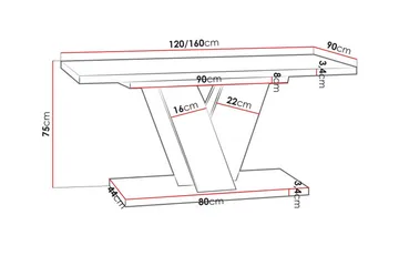Denogal Spisebord 90 cm - Sort - Møbler - Borde - Spisebord og køkkenbord