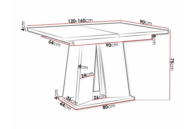 Denogal Spisebord 90 cm - Sort - Møbler - Borde - Spisebord og køkkenbord