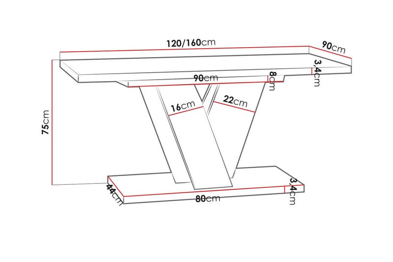 Denogal Spisebord 90 cm - Sort - Møbler - Borde - Spisebord og køkkenbord