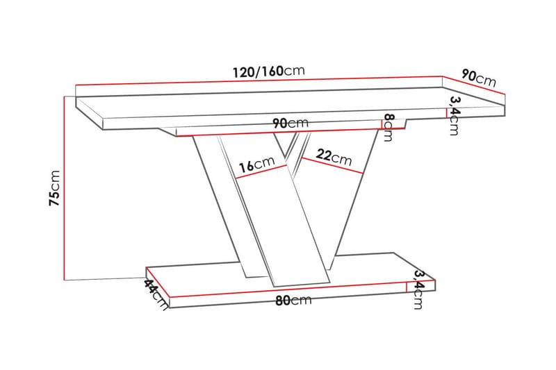 Denogal Spisebord 90 cm - Sort - Møbler - Borde - Spisebord og køkkenbord