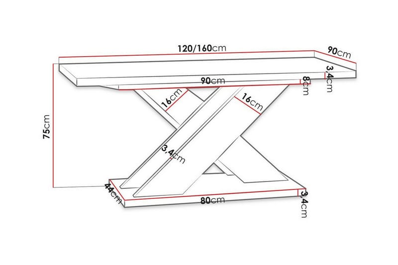 Denogal Spisebord 90 cm - Sort - Møbler - Borde - Spisebord og køkkenbord