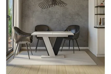 Denogal Udtrækkeligt Rektangulært Spisebord 120 cm med Betonudseende - Lysegrå - Møbler - Borde - Spisebord og køkkenbord