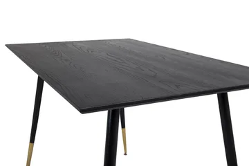 Dipp Rektangulært Spisebord 120 cm med Valnød- og Metaludseende - Sort - Møbler - Borde - Spisebord og køkkenbord