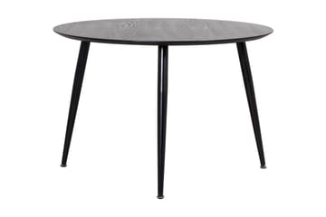 Dipp Rundt Spisebord 115 cm i Træ med Mørkt Træ- og Metaludseende - Sort - Møbler - Borde - Spisebord og køkkenbord