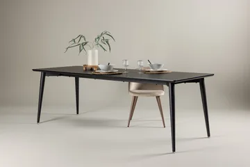 Ellis Stort Rektangulært Spisebord 230 cm med Metaludseende - Sort - Møbler - Borde - Spisebord og køkkenbord