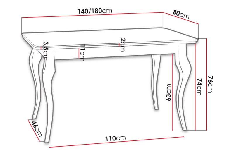 Ersholn Spisebord - Hvid - Møbler - Borde - Spisebord og køkkenbord