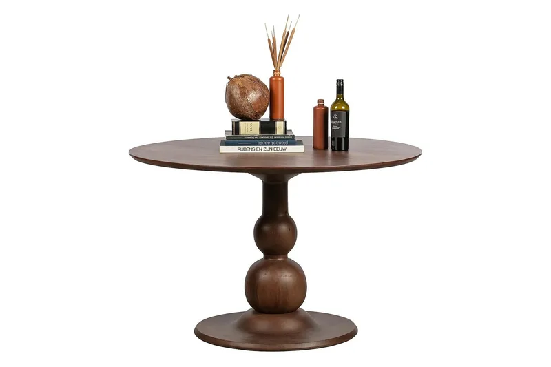 Escalarre Spisebord 120 cm Rundt - Mangotræ / Lysebrunt - Møbler - Borde - Spisebord og køkkenbord