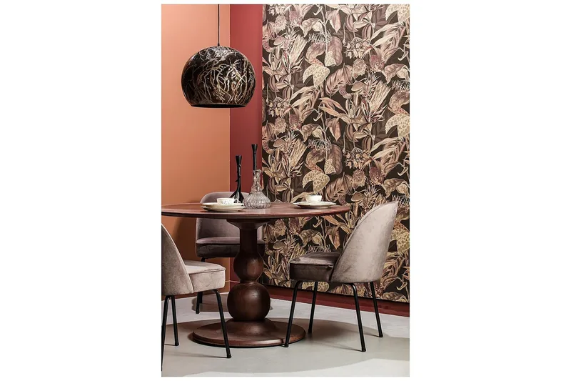 Escalarre Spisebord 120 cm Rundt - Mangotræ / Lysebrunt - Møbler - Borde - Spisebord og køkkenbord