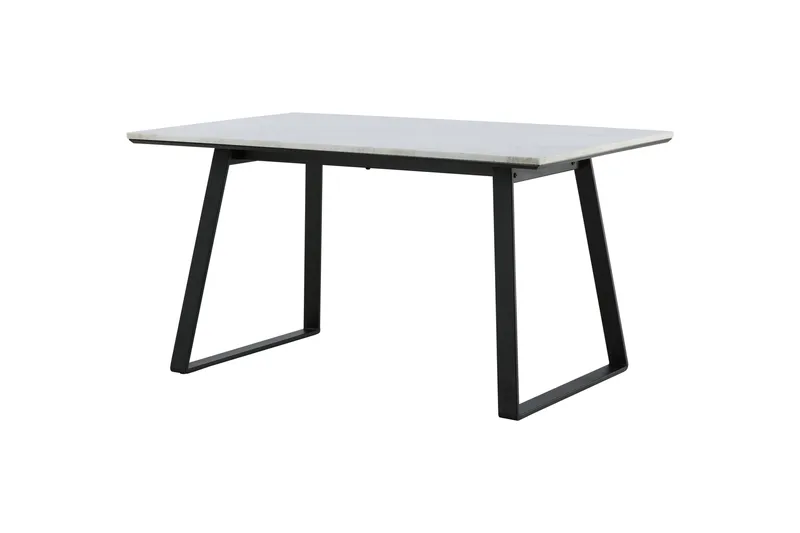 Estelle Rektangulært Spisebord 140 cm med Marmorplade og Metaludseende, Hvid