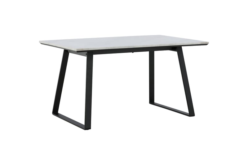 Estelle Rektangulært Spisebord 140 cm med Marmorplade og Metaludseende - Hvid - Møbler - Borde - Spisebord og køkkenbord