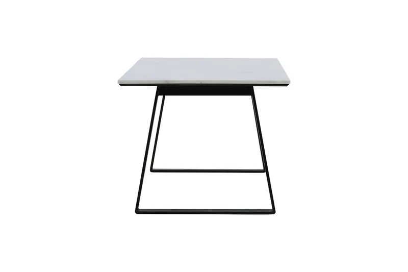 Estelle Rektangulært Spisebord 140 cm med Marmorplade og Metaludseende - Hvid - Møbler - Borde - Spisebord og køkkenbord