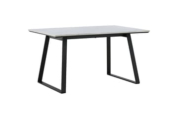 Estelle Rektangulært Spisebord 140 cm med Marmorplade og Metaludseende - Hvid - Møbler - Borde - Spisebord og køkkenbord