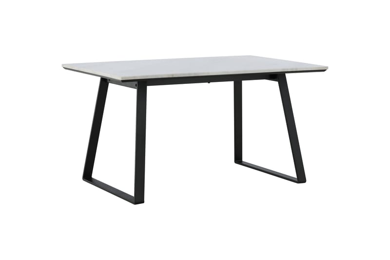 Estelle Rektangulært Spisebord 140 cm med Marmorplade og Metaludseende - Hvid - Møbler - Borde - Spisebord og køkkenbord