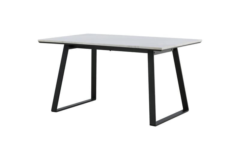 Estelle Rektangulært Spisebord 140 cm med Marmorplade og Metaludseende - Hvid - Møbler - Borde - Spisebord og køkkenbord