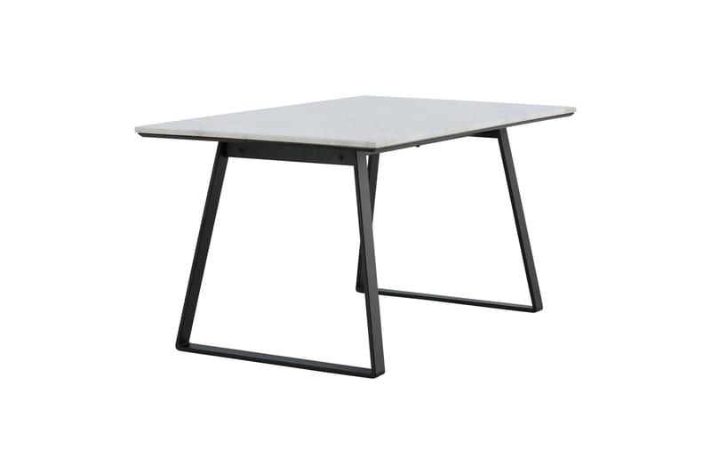 Estelle Rektangulært Spisebord 140 cm med Marmorplade og Metaludseende - Hvid - Møbler - Borde - Spisebord og køkkenbord